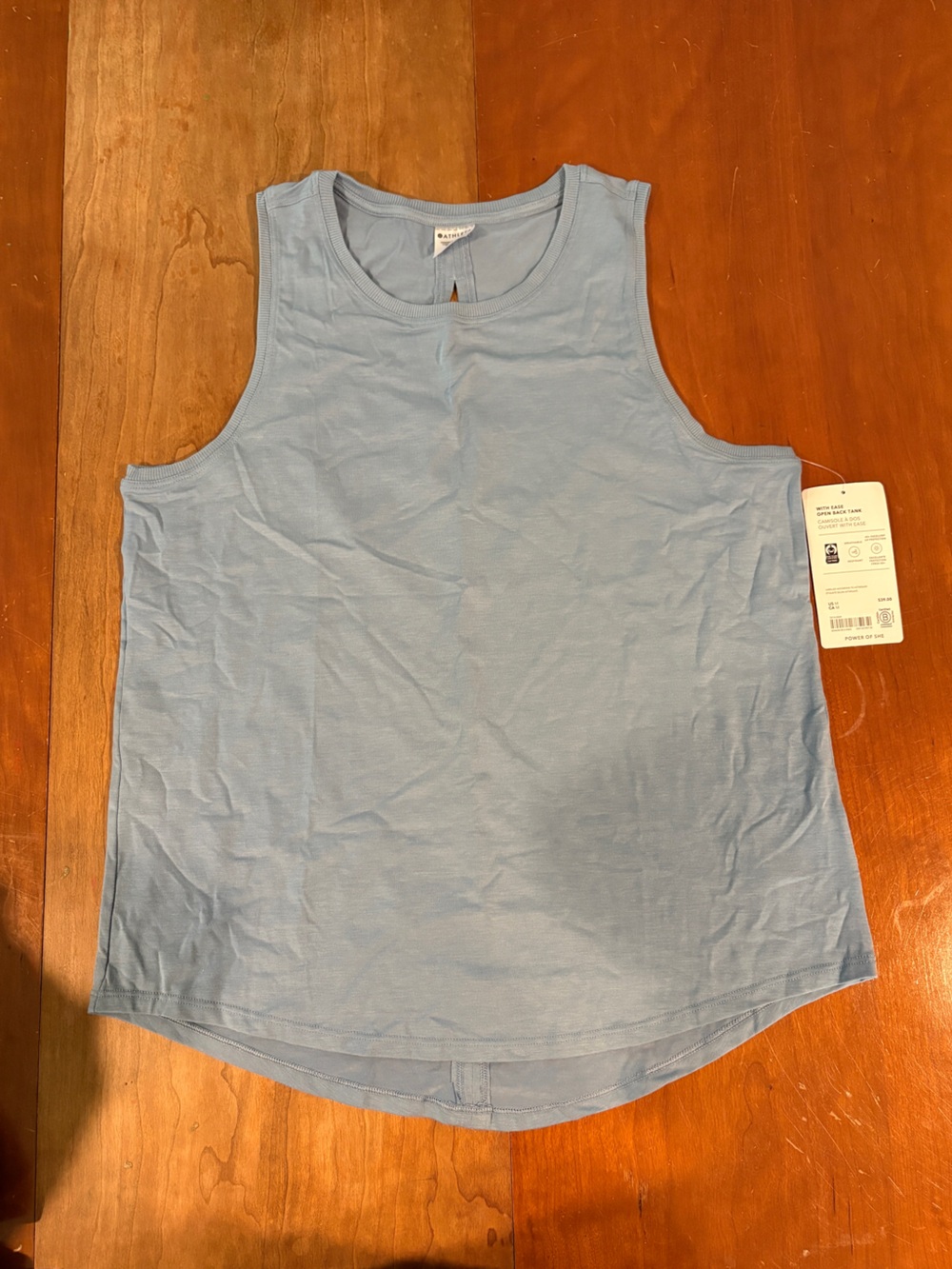 Athleta Open Back Athletic Light Blue Tank Top